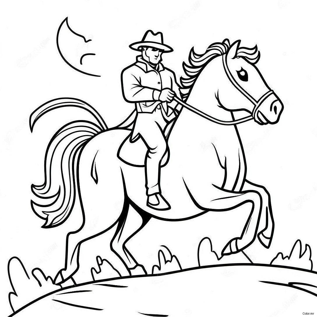 Spooky Headless Horseman Riding A Horse Coloring Page 15912 13443