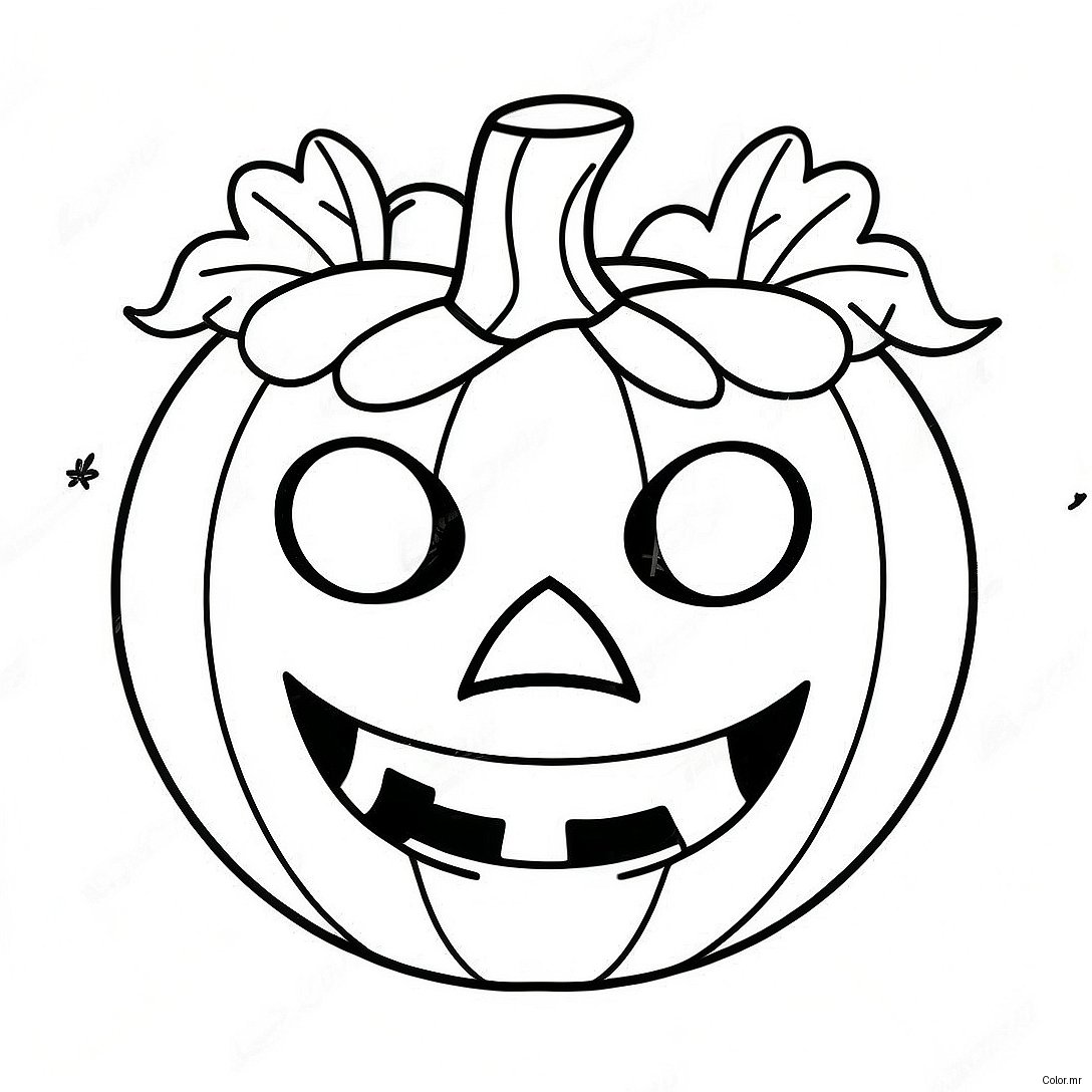 Spooky Pumpkin Halloween Mask Coloring Page 42481 35201