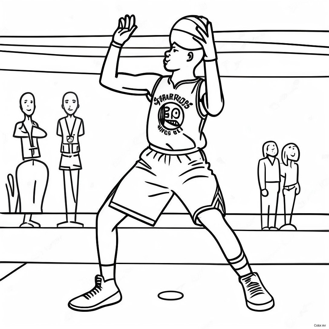 Steph Curry Shooting A Three Point Shot Coloring Page 352 286