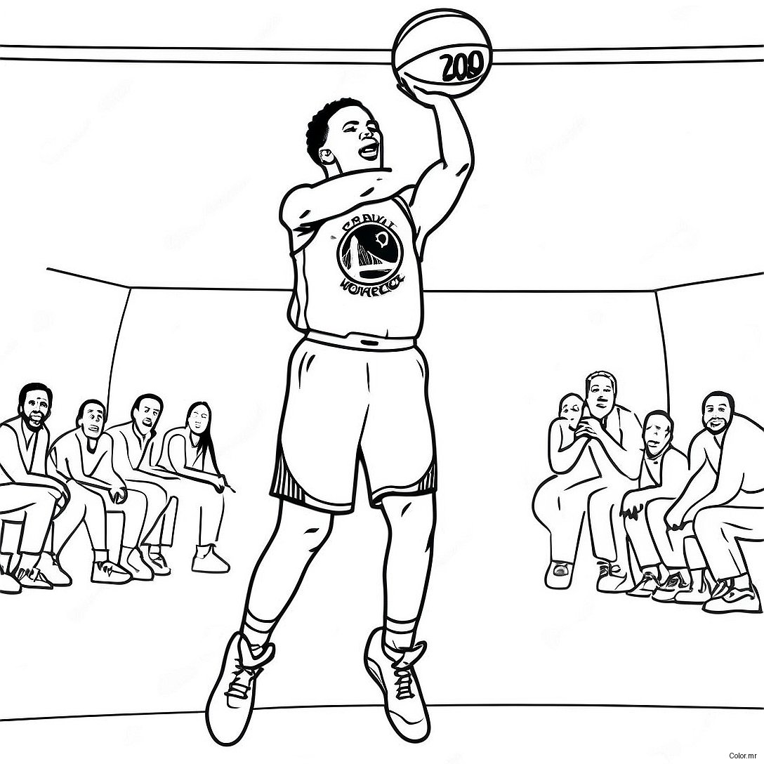 Steph Curry Shooting A Three Point Shot Coloring Page 352 287