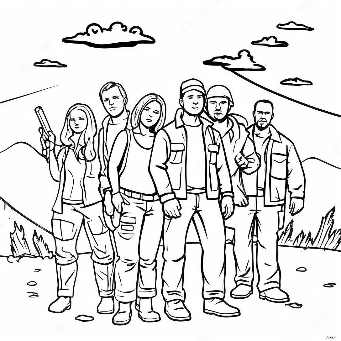 Survivors In A Post Apocalyptic World Coloring Page 62869 52053