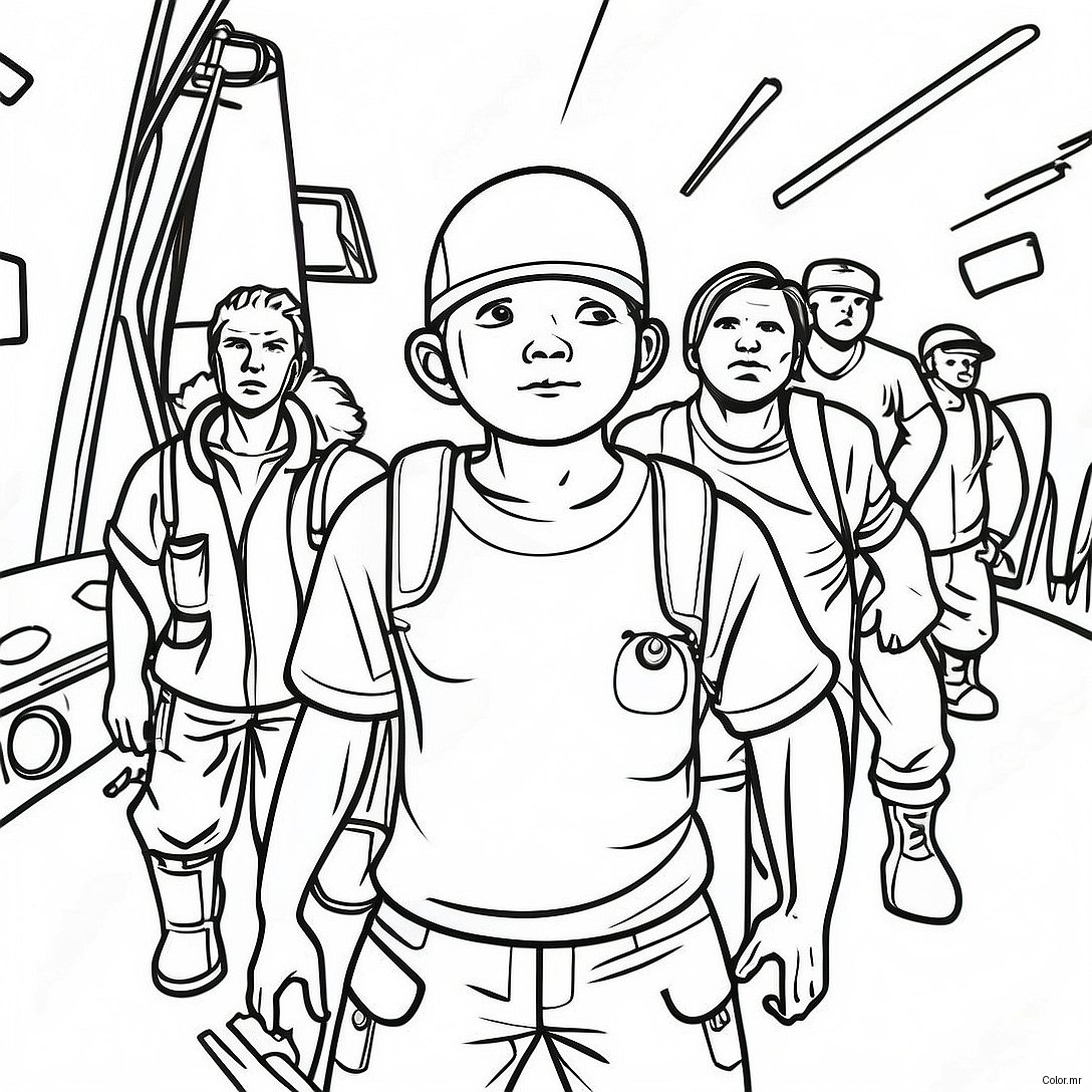 Survivors In A Post Apocalyptic World Coloring Page 62869 52055