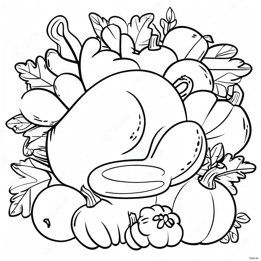 Thanksgiving Themed Math Challenge Coloring Page 65481 54111