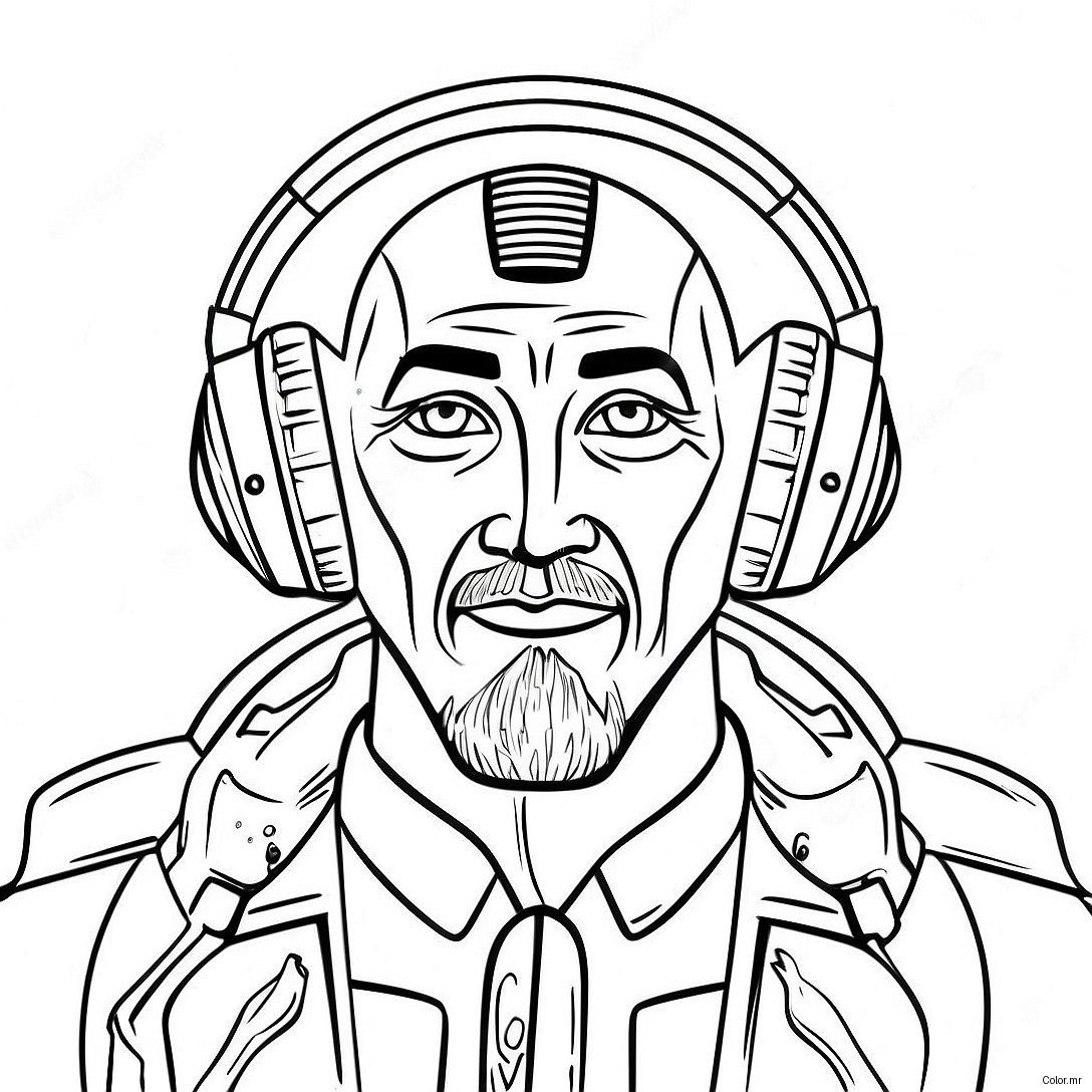 Titan Speakerman With Colorful Headphones Coloring Page 6325 5053