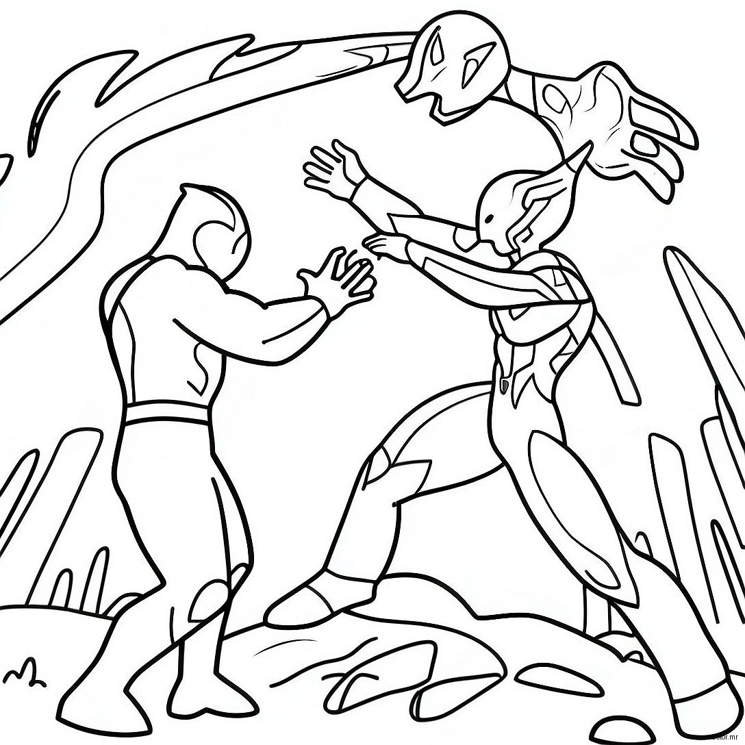 Ultraman Fighting Alien Monsters Coloring Page 21984 20333