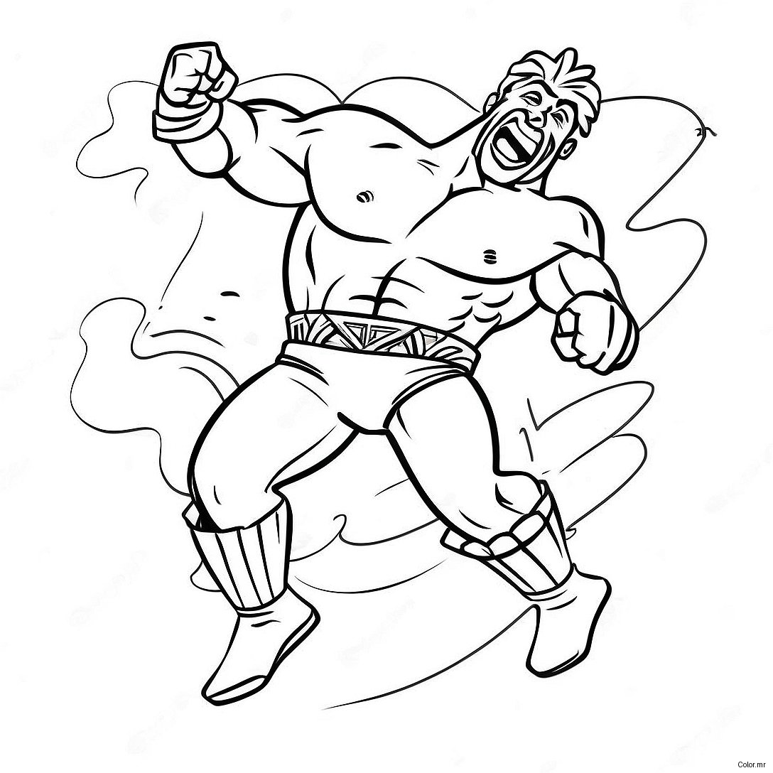 Wacky Wwe Wrestler Jumping On Opponent Coloring Page 40658 33707