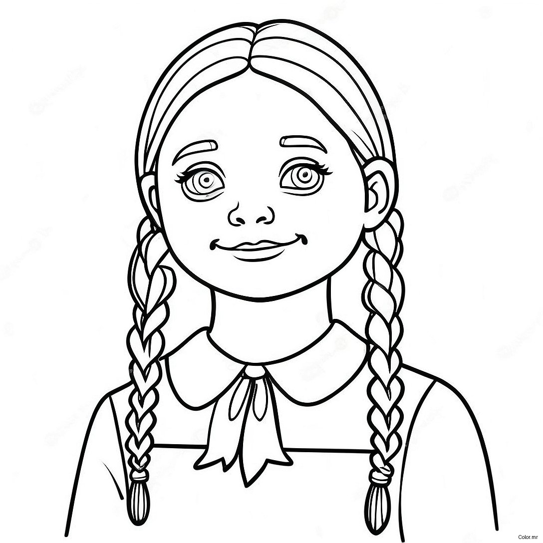 Wednesday Addams In Spooky Costume Coloring Page 66151 54645