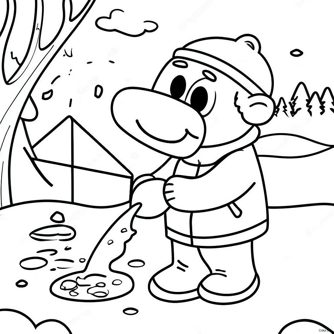 Winter Wonderland Ice Fishing Coloring Page 52617 43767