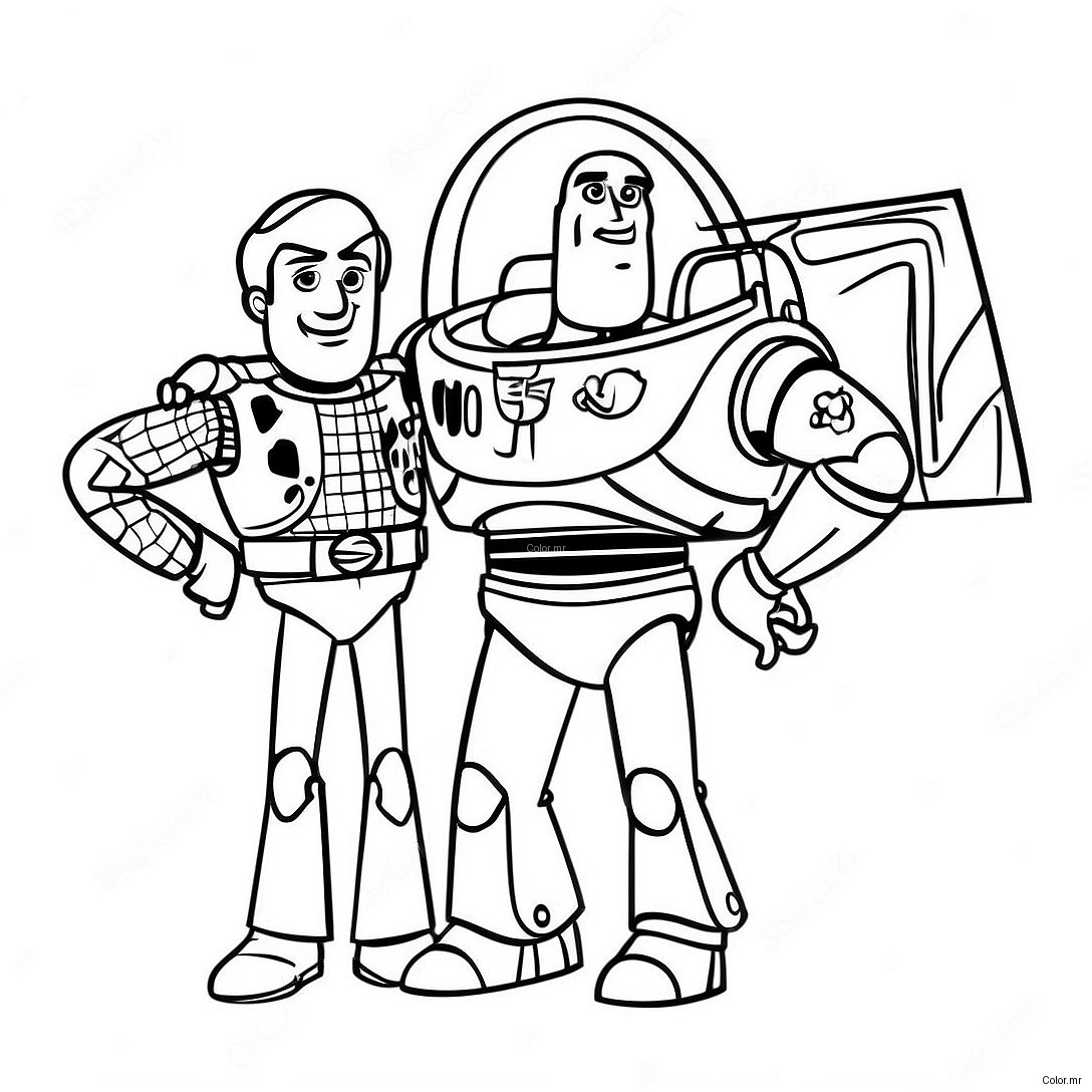 Woody And Buzz Lightyear Christmas Adventure Coloring Page 46924 39053