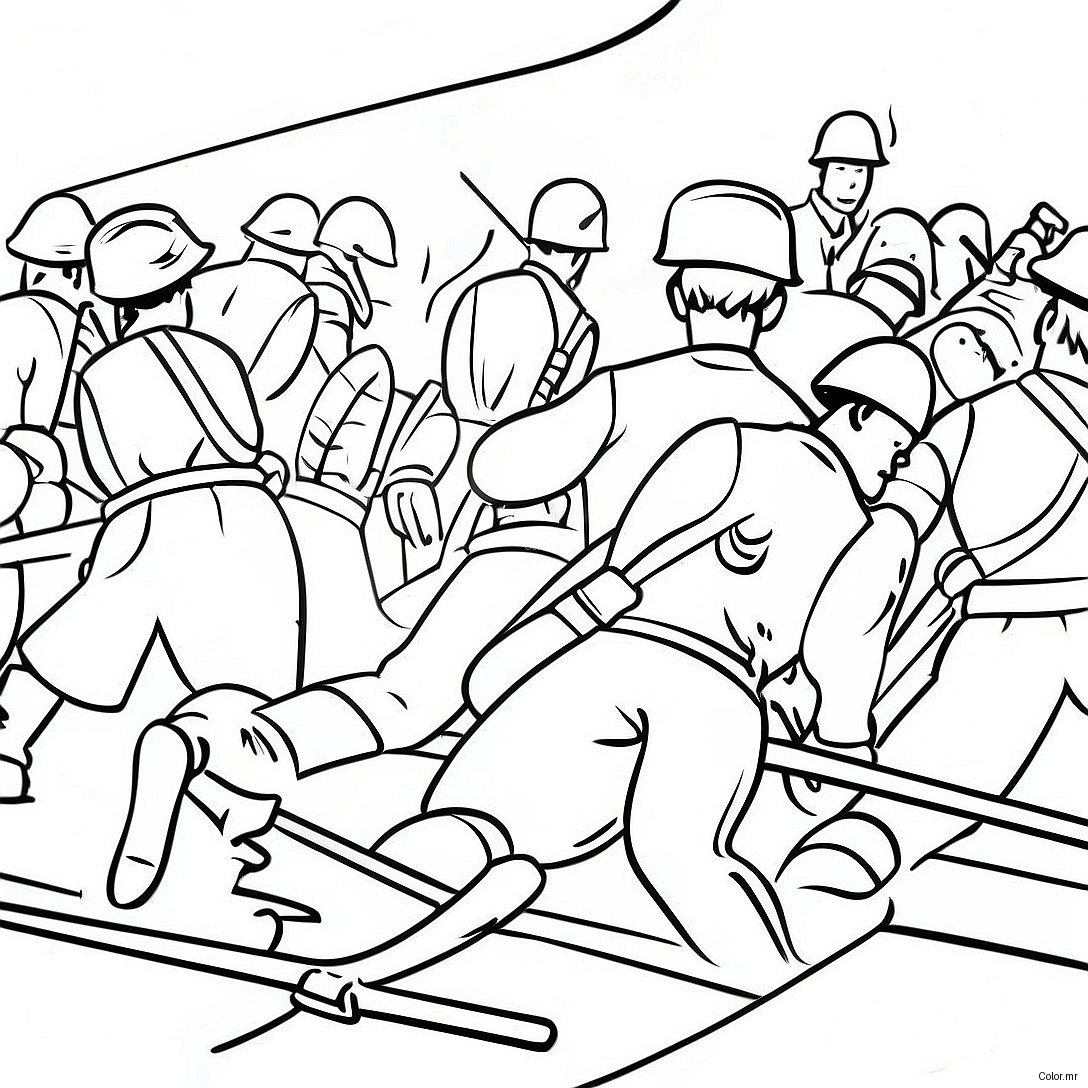 World War 1 Soldiers In Battle Coloring Page 33101 17356