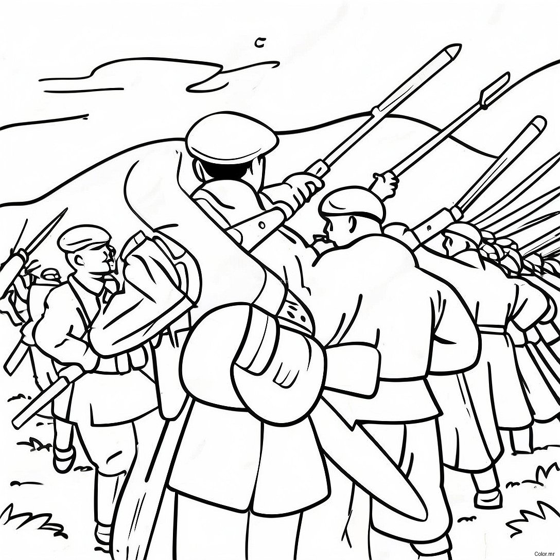 Ww2 Soldiers In Battle Coloring Page 2622 2139