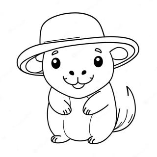 Pagina Para Colorir De Capivara Fofa Com Chapeu 10017-8239