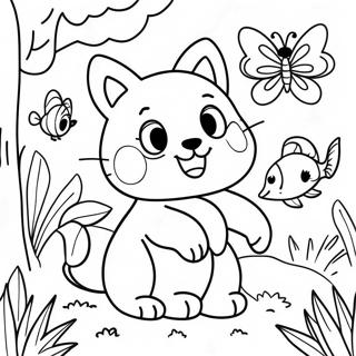 Pagina Para Colorir De Animais Brincalhoes Em Um Jardim 10107-8309