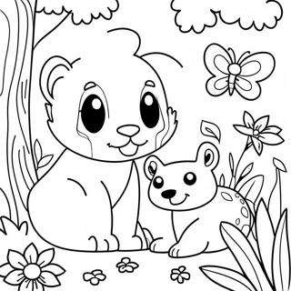 Pagina Para Colorir De Animais Brincalhoes Em Um Jardim 10107-8311