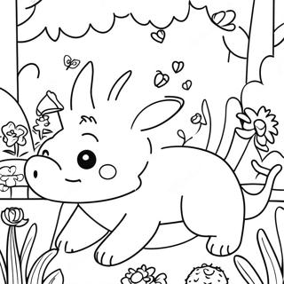 Pagina Para Colorir De Animais Brincalhoes Em Um Jardim 10107-8312