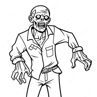 Pagina Para Colorir Do Personagem Zumbi Em Acao 10157-8350