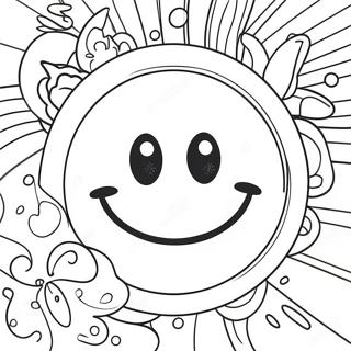 Pagina Para Colorir Do Rosto Sorridente Feliz Com Oculos De Sol 1022-820