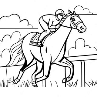 Pagina Para Colorir Da Corrida De Cavalos Do Kentucky Derby 10316-8475