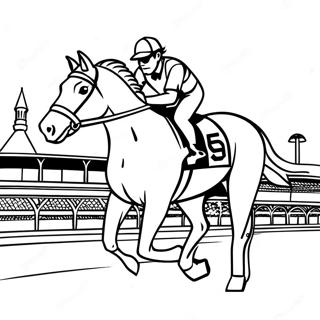 Pagina Para Colorir Da Corrida De Cavalos Do Kentucky Derby 10316-8476