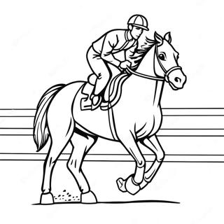 Pagina Para Colorir De Um Jockey Elegante Em Um Cavalo 10317-8478