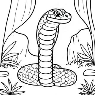 Pagina Para Colorir Da Majestosa Cobra Rei Na Selva 10337-8493