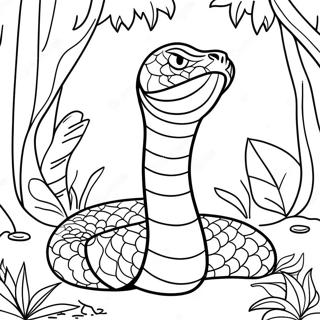 Pagina Para Colorir Da Majestosa Cobra Rei Na Selva 10337-8495