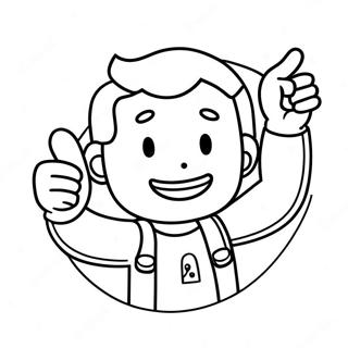 Pagina Para Colorir Do Vault Boy Com O Polegar Para Cima 10347-8504