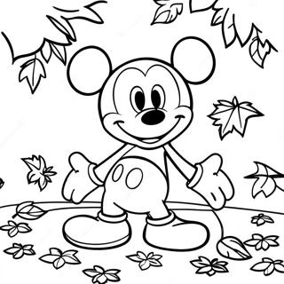 Pagina Para Colorir Do Mickey Mouse Nas Folhas De Outono 10468-8592