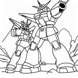 Pagina Para Colorir Da Cena De Batalha Do Gundam 10488-8608