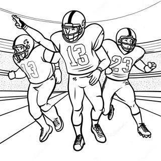 Pagina Para Colorir De Jogadores De Futebol Celebrando Touchdown 10518-8629