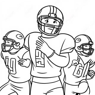 Pagina Para Colorir De Jogadores De Futebol Celebrando Touchdown 10518-8632