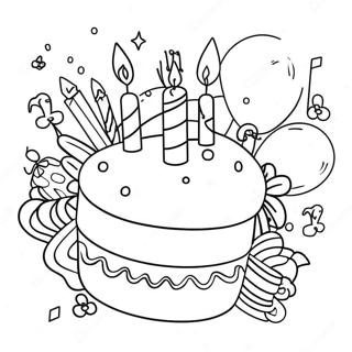 Pagina Para Colorir Da Celebracao De Aniversario Feliz 10737-8803