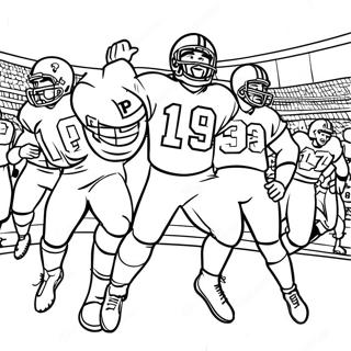 Pagina Para Colorir Jogadores De Futebol Celebrando Touchdown 10798-8855