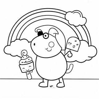 Pagina Para Colorir Da Peppa Pig Aproveitando Um Sorvete Arco Iris 10838-8886