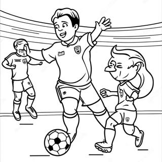 Pagina Para Colorir De Um Empolgante Jogo De Futebol Da Copa Do Mundo 11048-9053