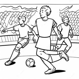 Pagina Para Colorir De Um Empolgante Jogo De Futebol Da Copa Do Mundo 11048-9054