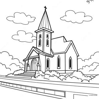 Pagina Para Colorir Da Bonita Fachada Da Igreja 11138-9135