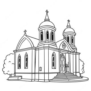 Pagina Para Colorir Da Bonita Fachada Da Igreja 11138-9136