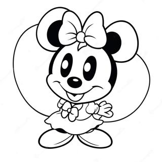 Pagina Para Colorir Da Minnie Mouse Fofa Com Laco 112-93