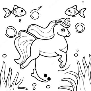 Pagina Para Colorir De Sereia Unicornio Brilhante Em Cena Subaquatica 11348-9303