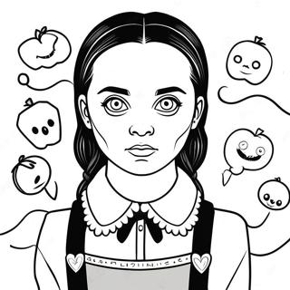 Pagina Para Colorir Da Wednesday Addams Assustadora 11448-9382