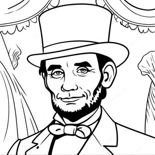 Pagina Para Colorir De Abraham Lincoln Com Um Chapeu Alto 11468-9397