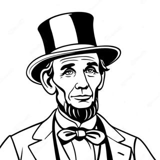 Pagina Para Colorir De Abraham Lincoln Com Um Chapeu Alto 11468-9398