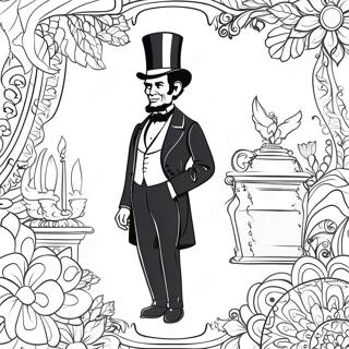 Pagina Para Colorir De Abraham Lincoln Com Um Chapeu Alto 11468-9399