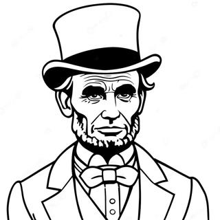 Pagina Para Colorir De Abraham Lincoln Com Um Chapeu Alto 11468-9400