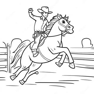 Pagina Para Colorir De Cowboy Montando Um Cavalo Que Se Rebela 11488-9414