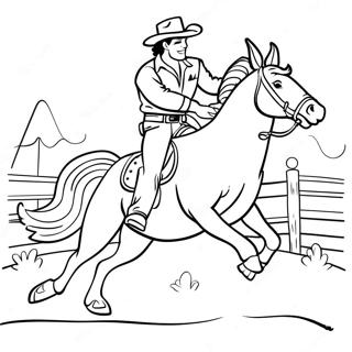 Pagina Para Colorir De Cowboy Montando Um Cavalo Que Se Rebela 11488-9416