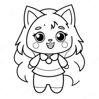 Garota Lobo Gacha Life Páginas Para Colorir