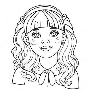 Pagina Para Colorir Da Melanie Martinez Com Cabelo Colorido 11528-9446