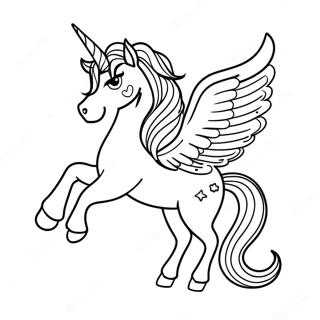 Pagina Para Colorir Do Unicornio Majestoso Com Asas Brilhantes 11558-9469